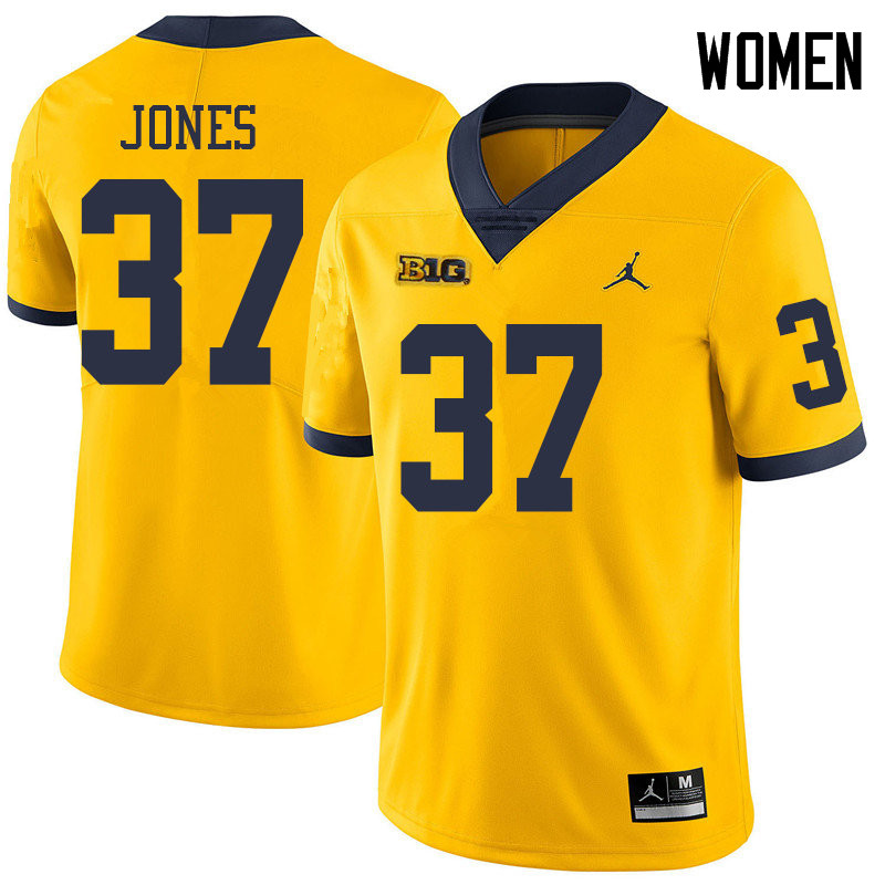 Jordan Brand Women #37 Bradford Jones Michigan Wolverines College Football Jerseys Sale-Yellow